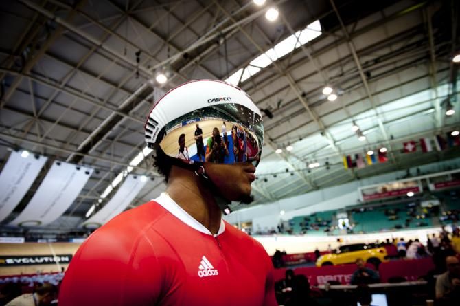 The towering Njisane Phillip (Trinidad and Tobago) led the Men's Sprint Qualifying for some time, eventually qualifying 3rd