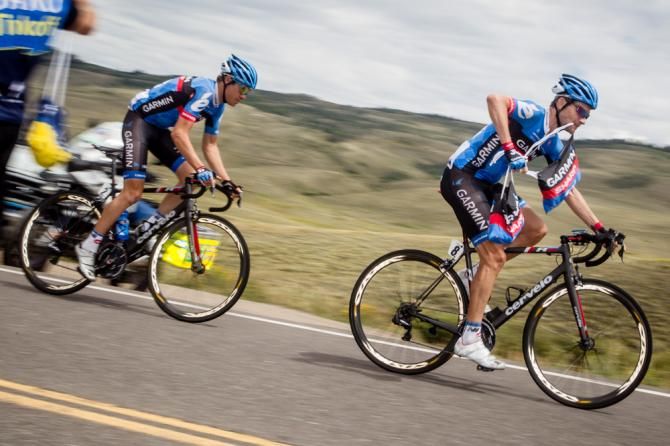 Dave Zabriski (Garmin-Sharp) picks up a couple of lunches for the road.