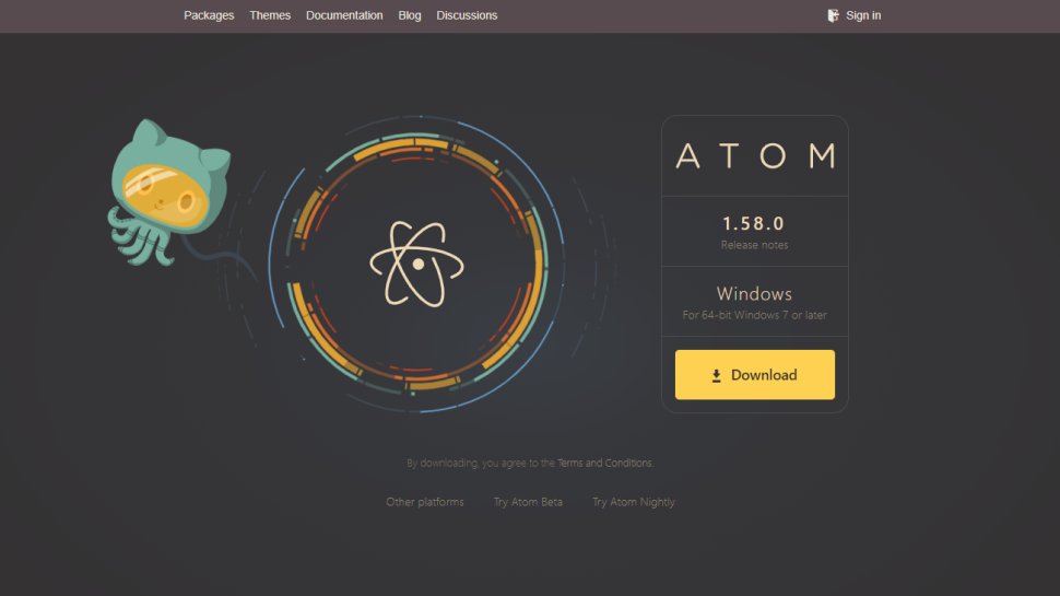 Website screenshot for Atom
