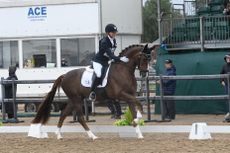 Nicola Mahoney and Game On II win the KBIS British Dressage six-year-old title at the 2025 LeMieux National Dressage Championships.