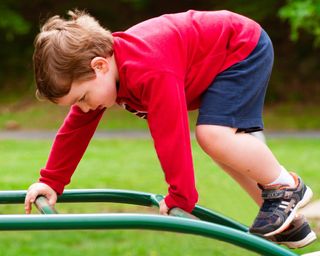 climb, playground, kid