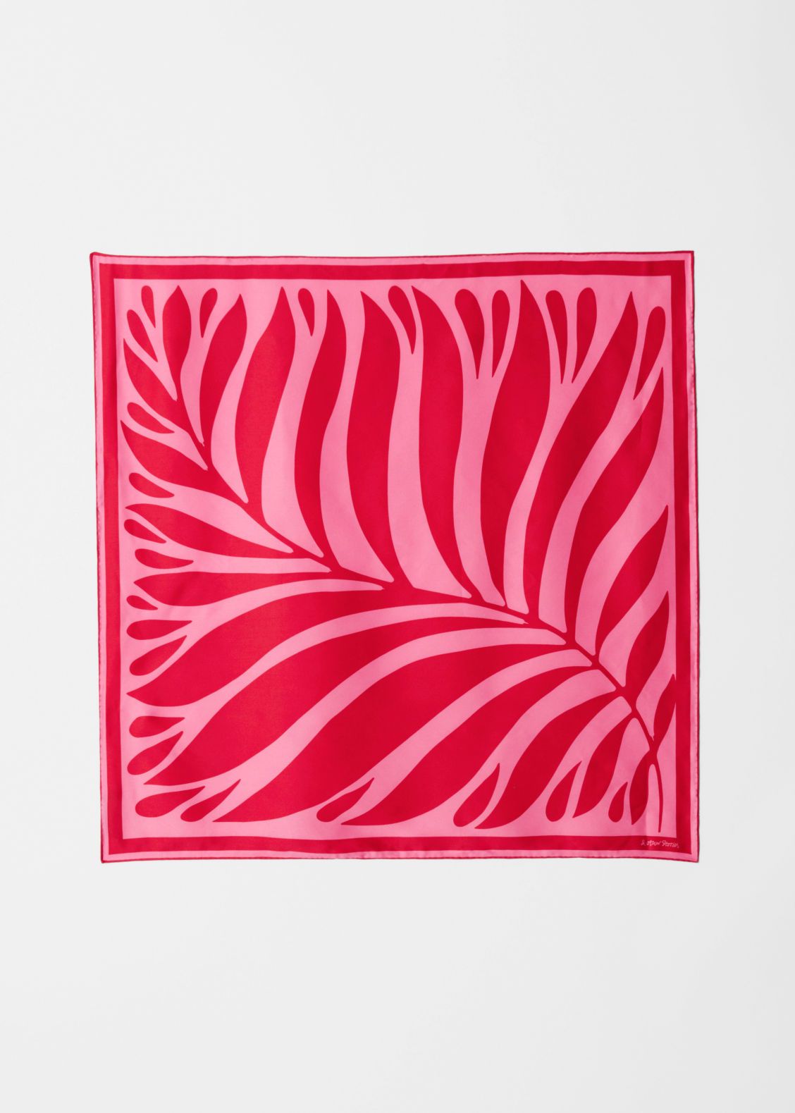 Leaf-Print Square Scarf