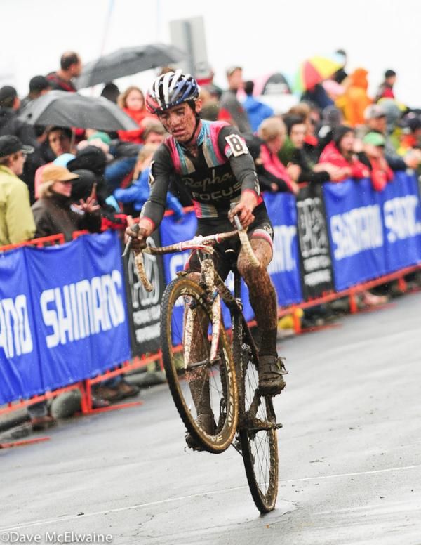 Zach McDonald (Rapha Focus) celebrating another U-23 victory