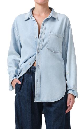 Kayla Oversize Chambray Button-Up Shirt