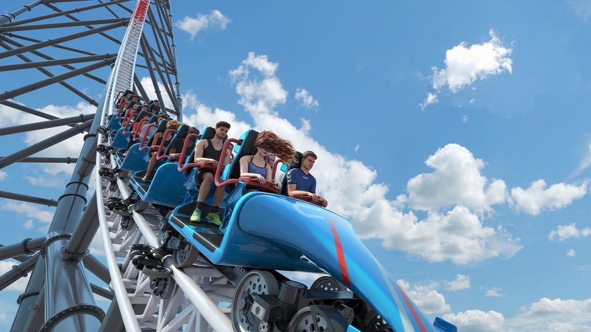 Top Thrill 2 concept art of riders on coaster