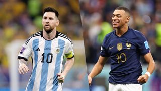 Composition of Lionel Messi of Argentina and Kylian Mbappe of France