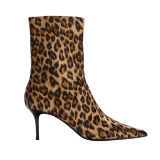 Zara Animal Print Stiletto Ankle Boots