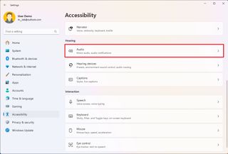 Open audio settings