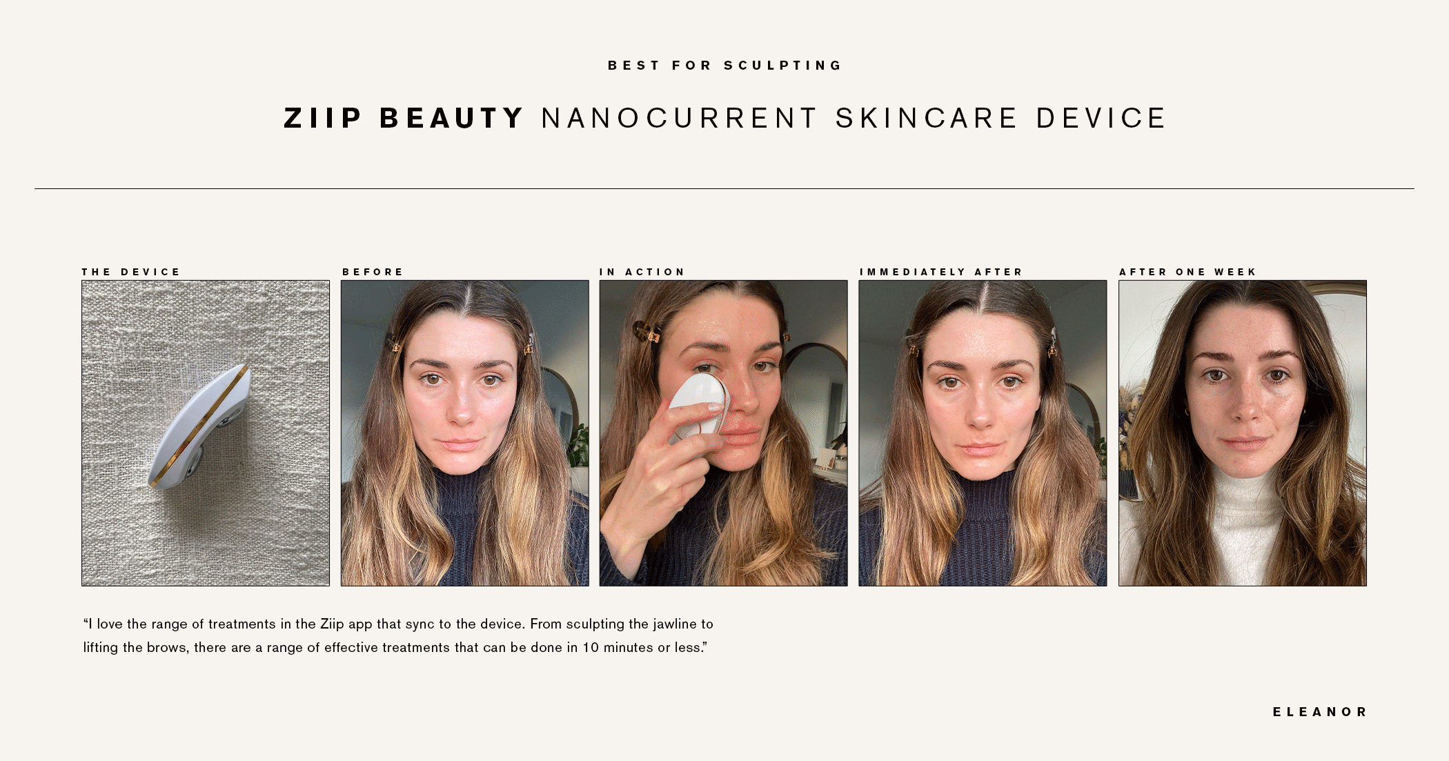 Beauty editor Eleanor Vousden using the ZIIP tool