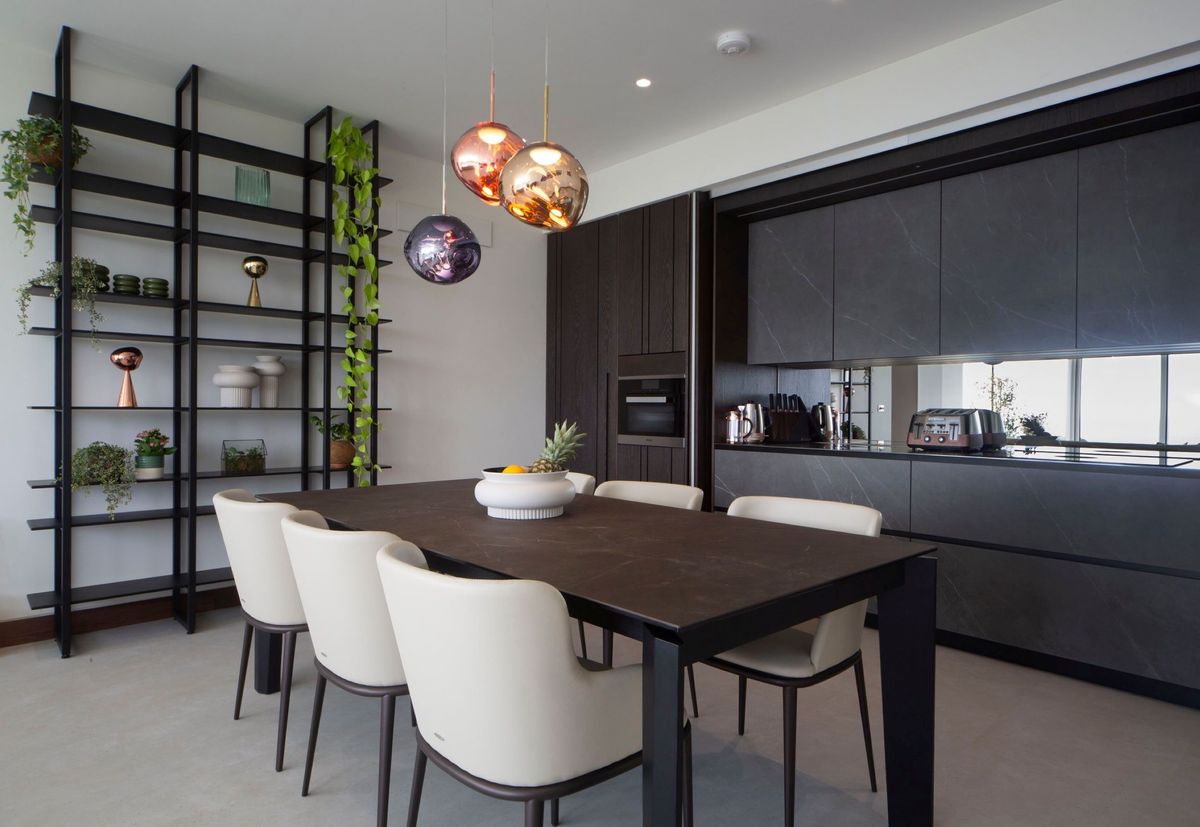 Contemporary interior design details inside an old coastguard station self build