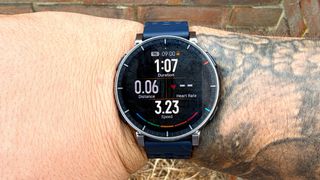 Amazfit Active 3 Premium in black on wrist