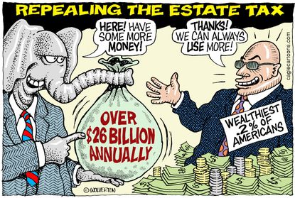 Political cartoon U.S. estate tax