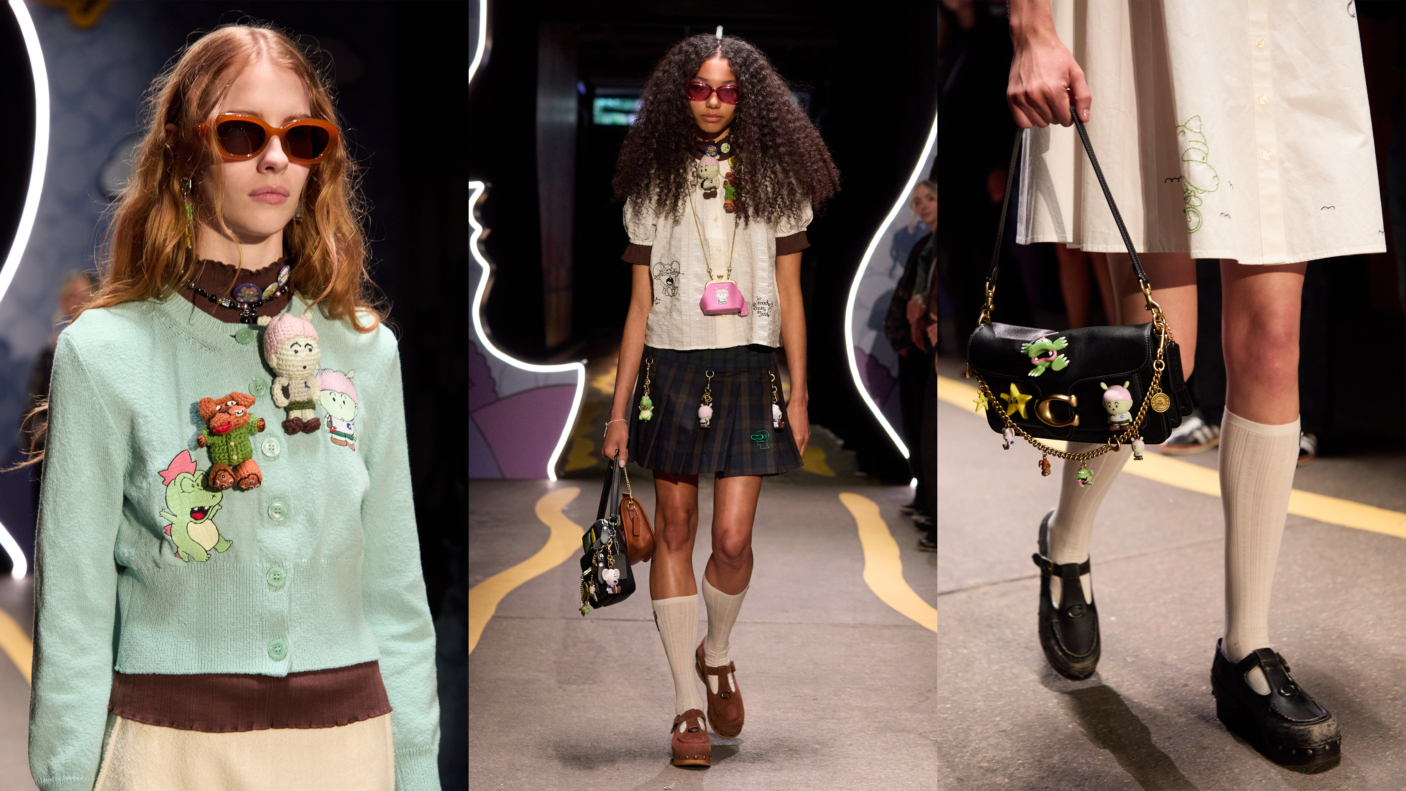 Coach x Brain Dead capsule collection 2026 runway models.