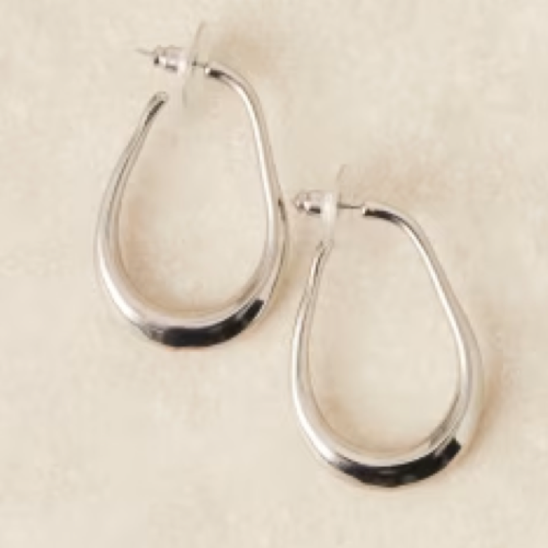 DesignB silver hoop earrings asos