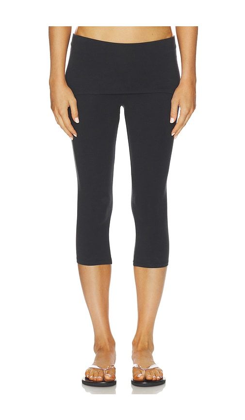 Cotton Jersey Foldover Capri