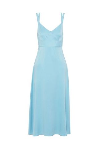 Dress, Clothing, Day dress, Aqua, Blue, Turquoise, Cocktail dress, Teal, Turquoise, Bridal party dress,