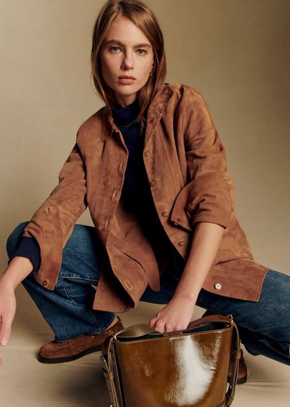 Will Jacket - Camel Suede - Goat Leather - Sézane
