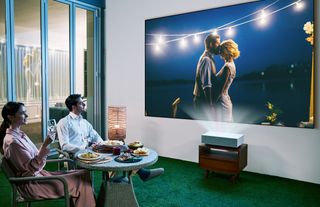 a promotional image for the LG CineBeam HU715Q