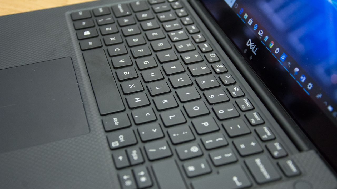 Close-up of the Dell XPS 13 keyboard