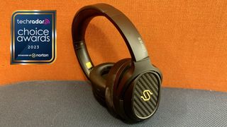 Edifier Stax Spirit S3 with a sign saying TechRadar Choice Awards