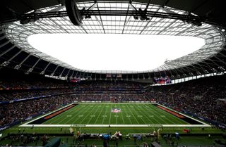 A general view of the Tottenham Hotspur Stadium ahead of the London NFL game between the Jacksonville Jaguars and the Chicago Bears, October 2024