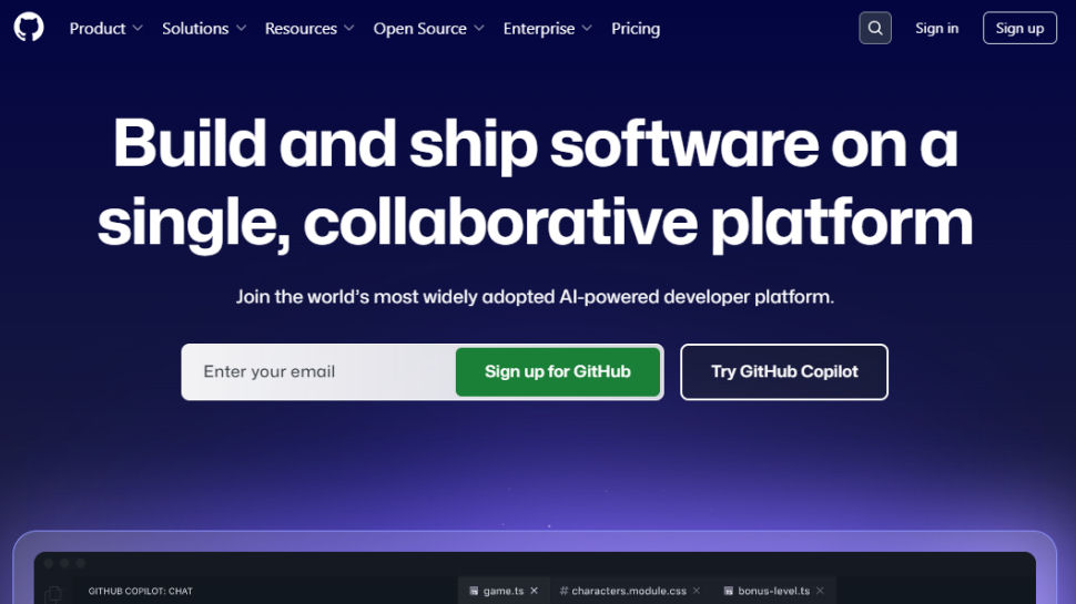 GitHub website screenshot (May 2025)
