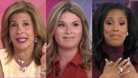 From L to R: Hoda Kotb on TODAY with Jenna & Friends, Jenna Bush Hager on The TODAY Show, Sheinelle Jones on TODAY with Jenna & Sheinelle.