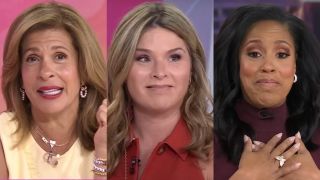 From L to R: Hoda Kotb on TODAY with Jenna & Friends, Jenna Bush Hager on The TODAY Show, Sheinelle Jones on TODAY with Jenna & Sheinelle.