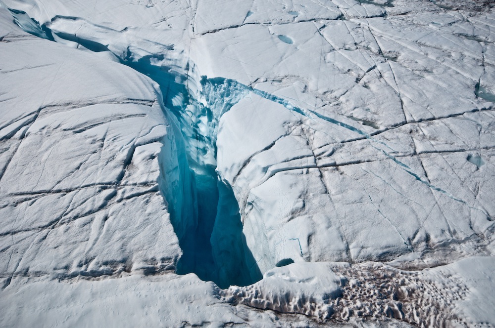 Glacial moulin in Greenland.