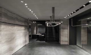 Interior of the store is in black and white theme