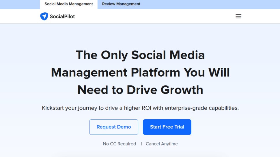 SocialPilot website screenshot (June 2025).