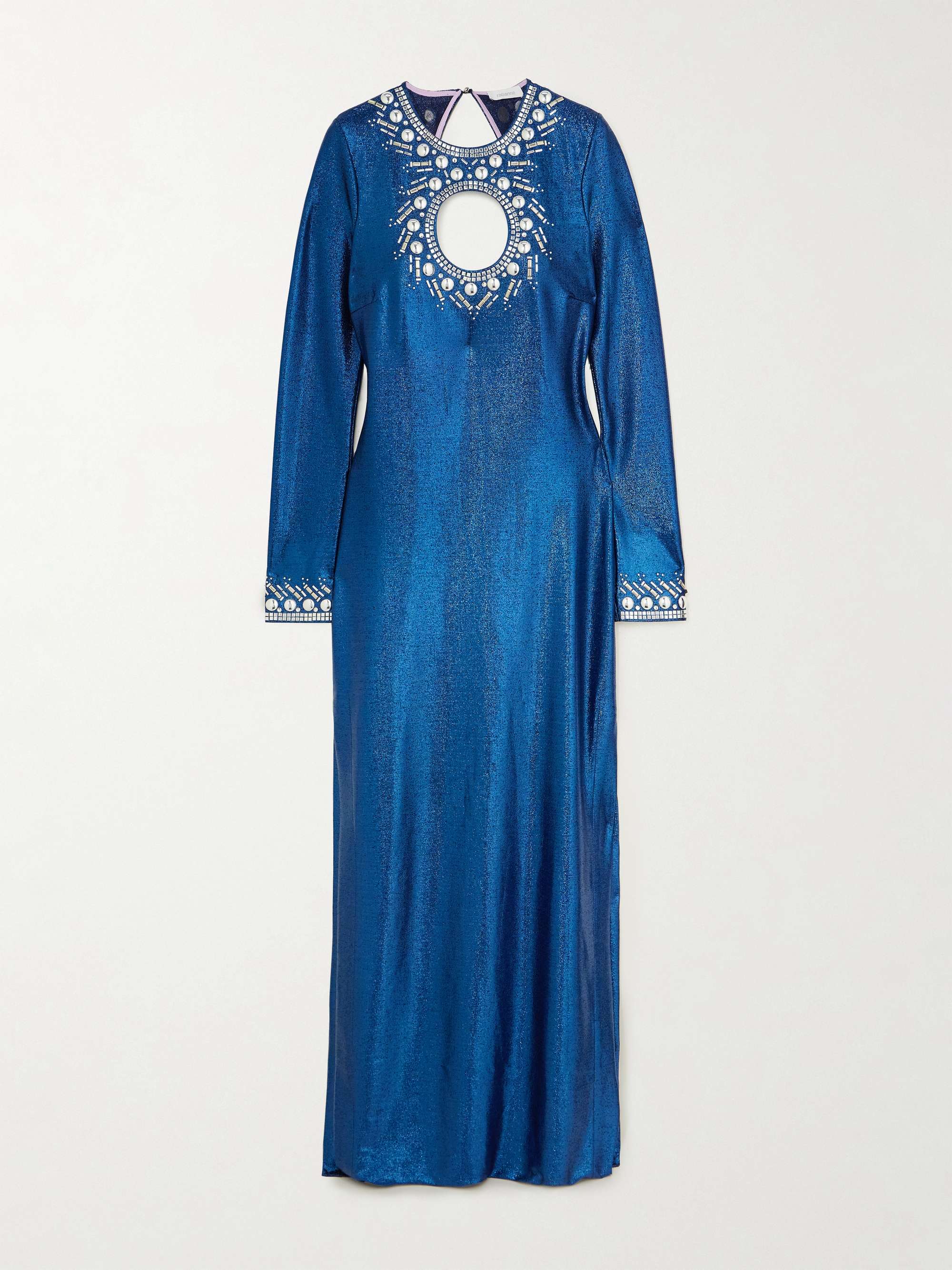 Embellished Cutout Lurex Maxi Dress