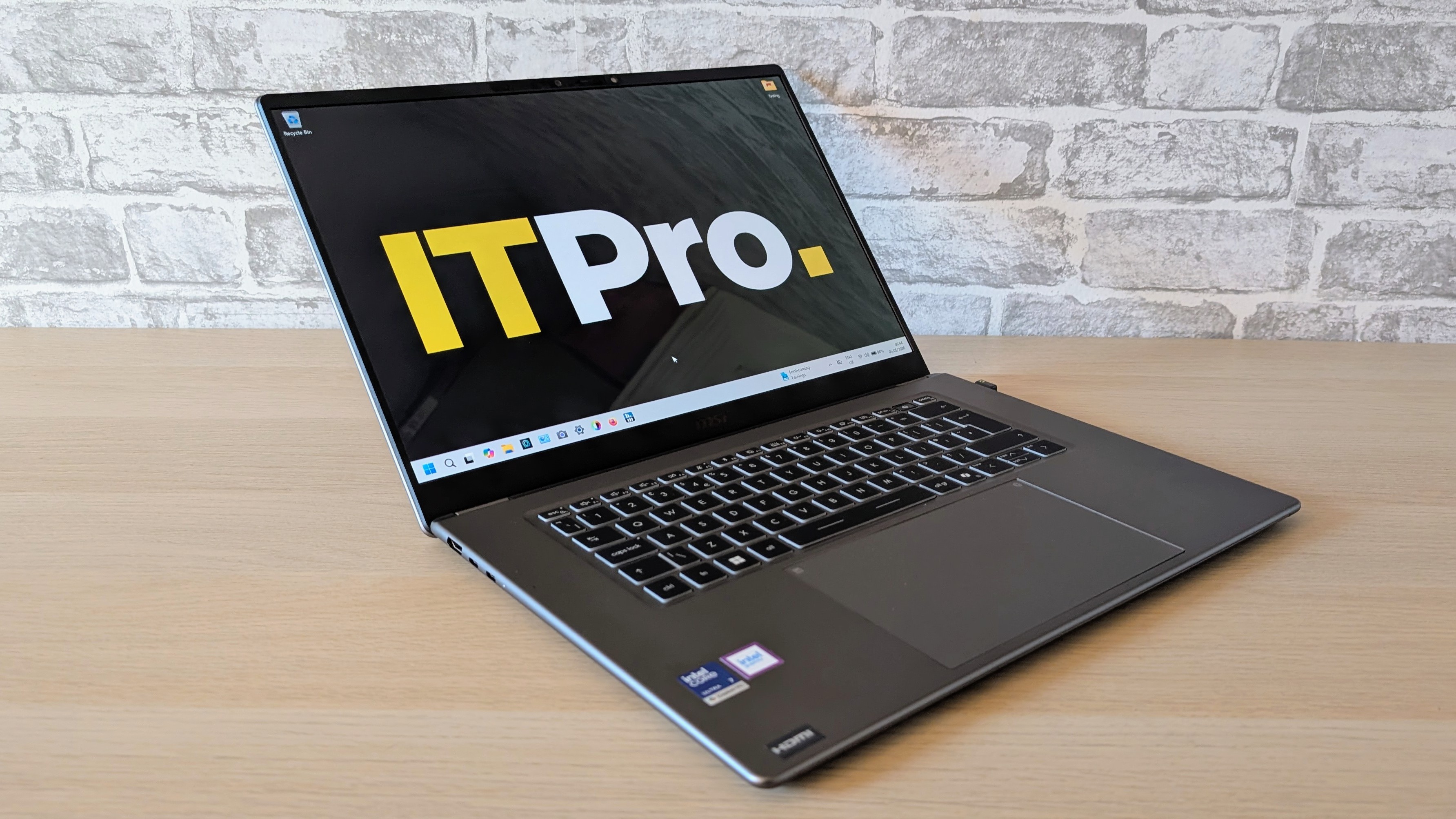 The MSI Prestige A16 AI+ on the ITPro background