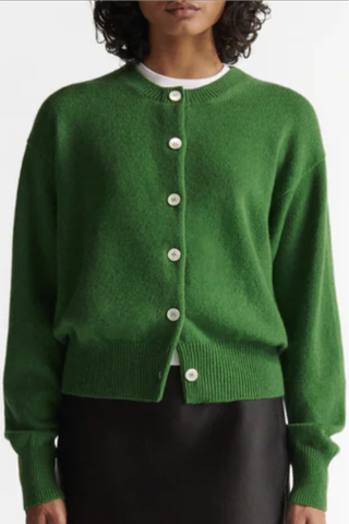 green cardigan 