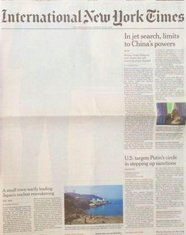 The New York Times looked empty after a Pakistan printer censored out a story on Pakistan and bin Laden