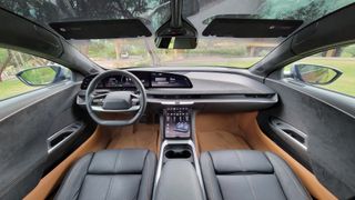 The front of the cabin in the Lucid Air