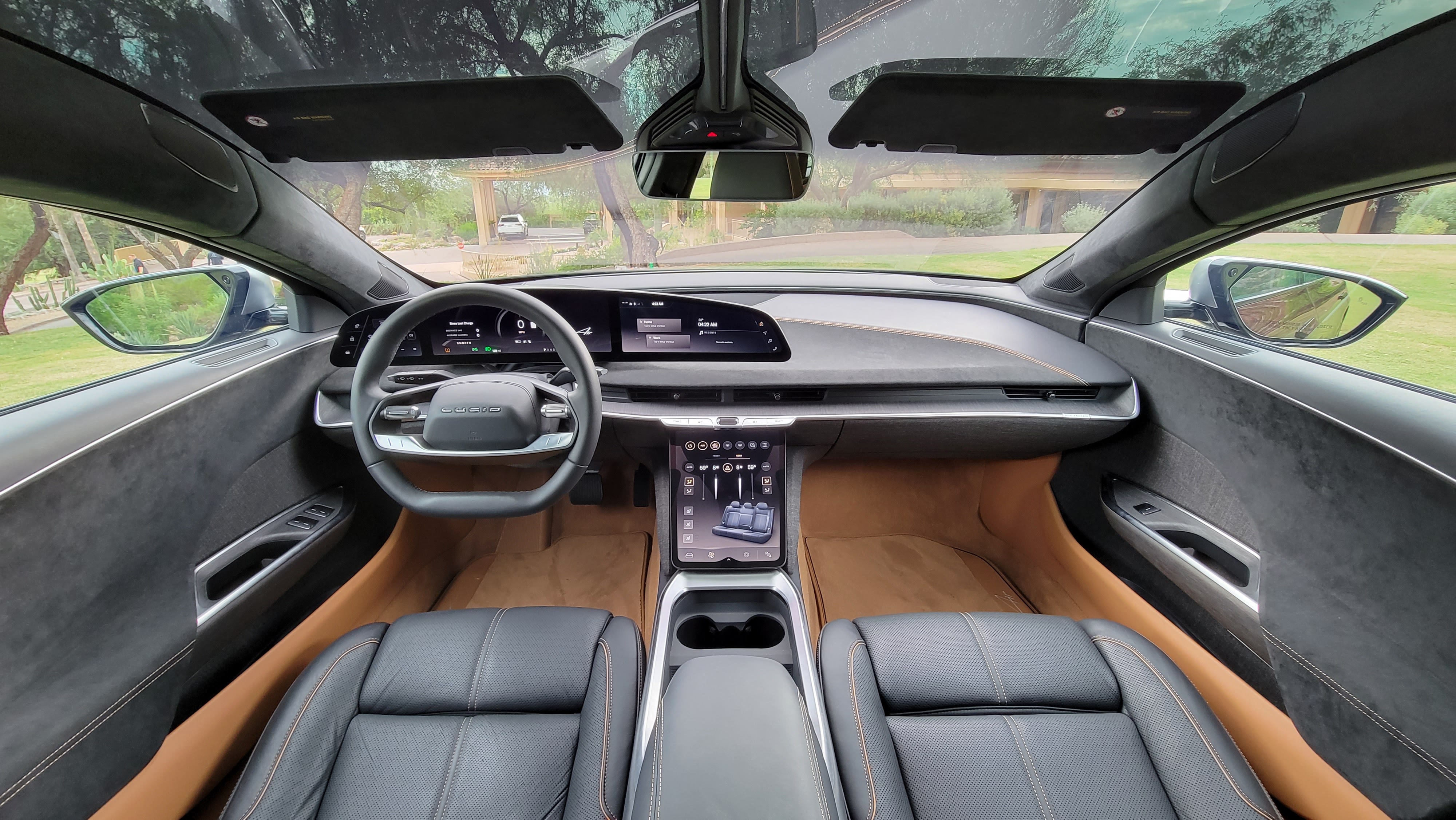 The front of the cabin in the Lucid Air