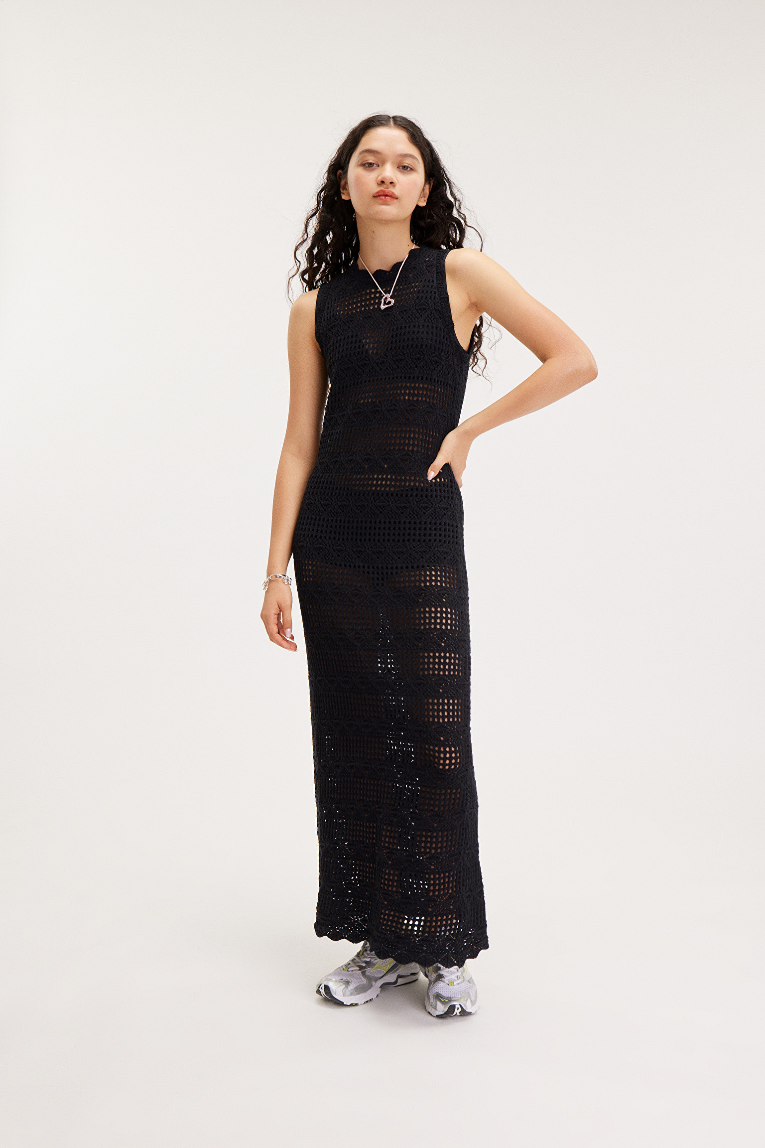 Monki, Crochet Style Sleeveless Dress