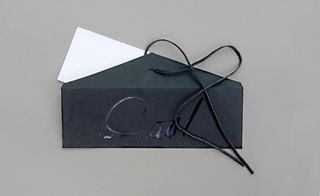 The coal-inspired theme of the Dior Homme show extended to the invitations
