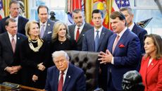 Ford CEO Jim Farley speaks in Oval Office about lowering fuel efficiency standards