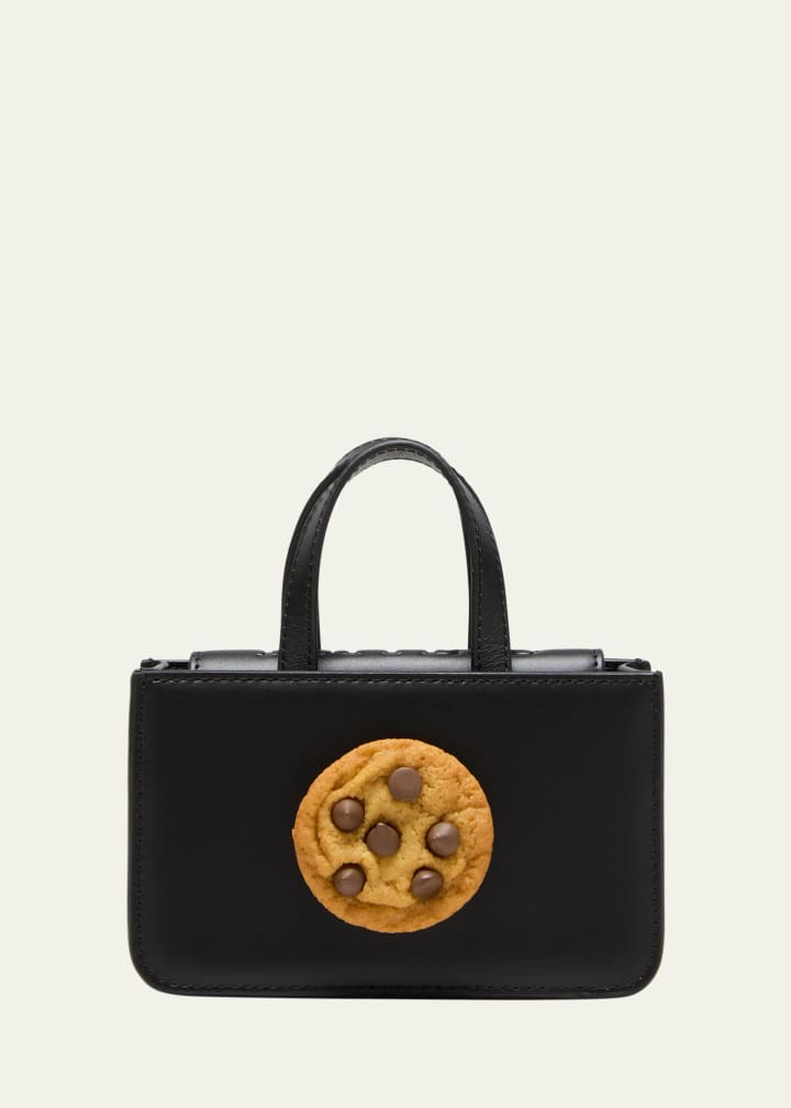 Mini Cookie Leather Top-Handle Bag