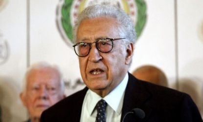 Lakhdar Brahimi, international peace envoy for Syria, announces on Oct. 24 that Bashar al-Assad's regime agreed to a holiday ceasefire with the rebels it has been fighting for 19 months.