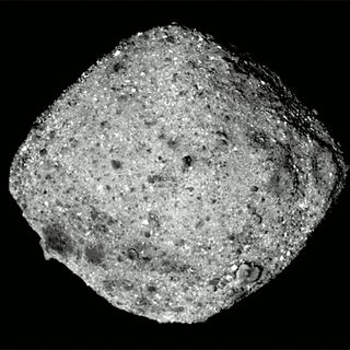 The asteroid Bennu, as seen by NASA's OSIRIS-REx spacecraft from a distance of about 50 miles (80 kilometers).