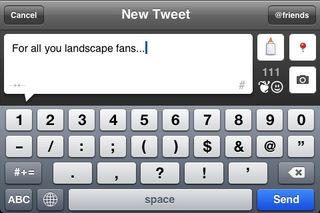 Twittelator Pro 6 landscape keyboard