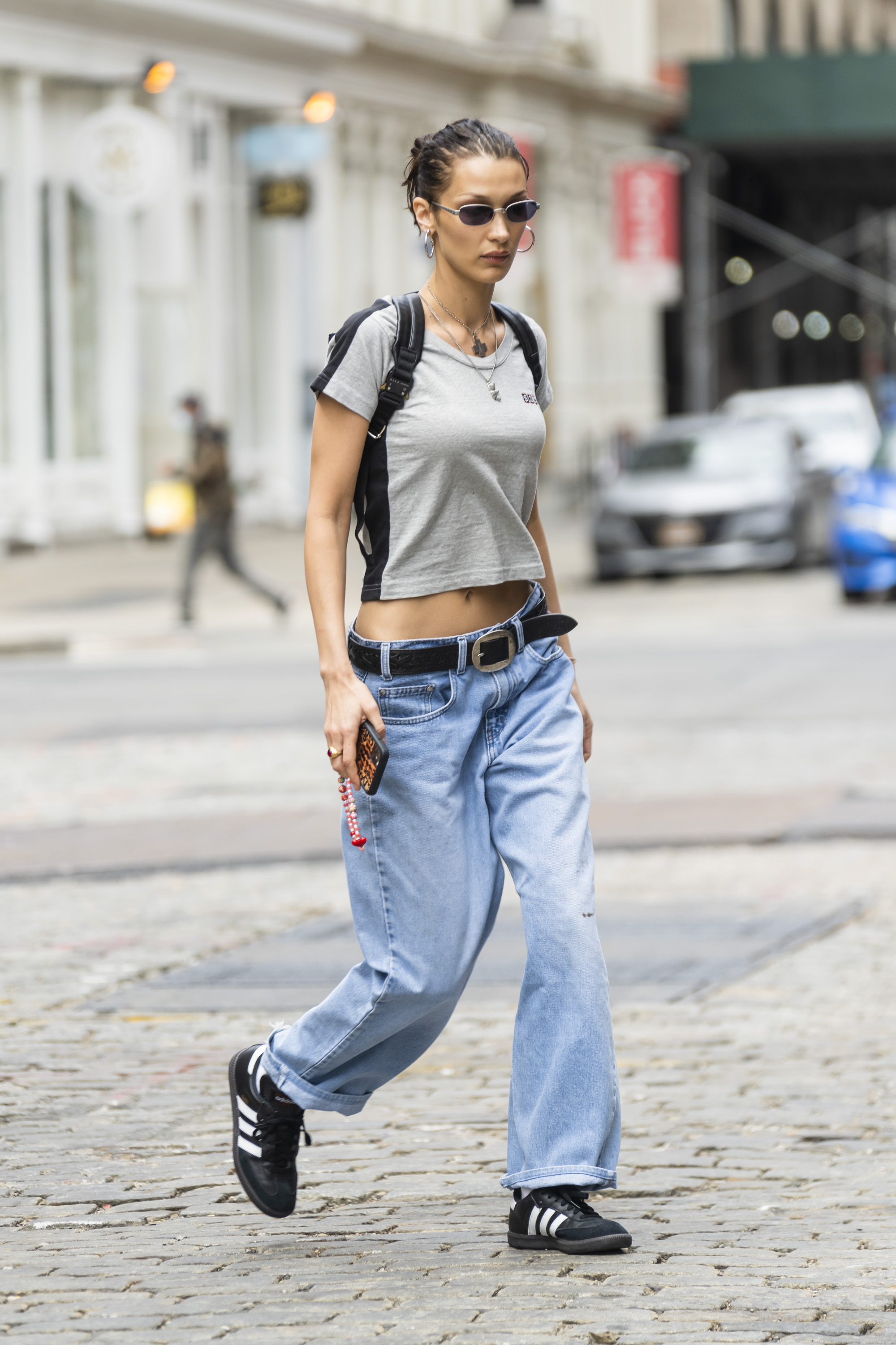 Bella Hadid is seen in NoHo on April 24, 2022 in New York City
