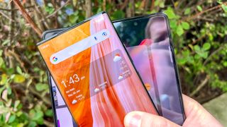 The Samsung Galaxy Z Fold 3 and ZTE Axon 40 Ultra side by side