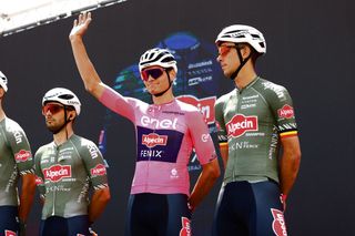 Mathieu van der Poel with his Alpecin-Fenix teammates at the Giro d'Italia