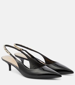 Gucci Signoria Patent Leather Slingback Pumps