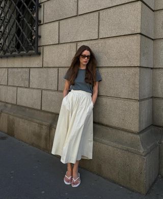 White skirt outfit