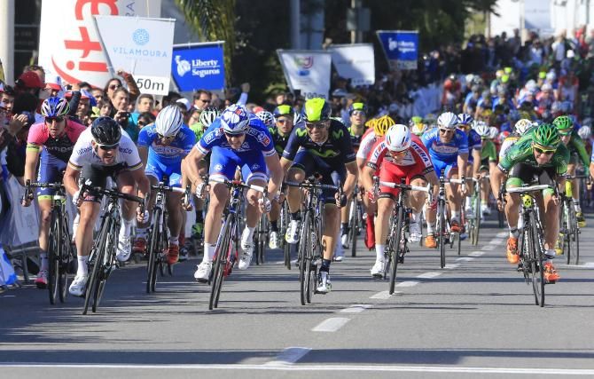 Cavendish powers past Arnaud Demare to win the stage